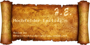 Hochfelder Emilián névjegykártya